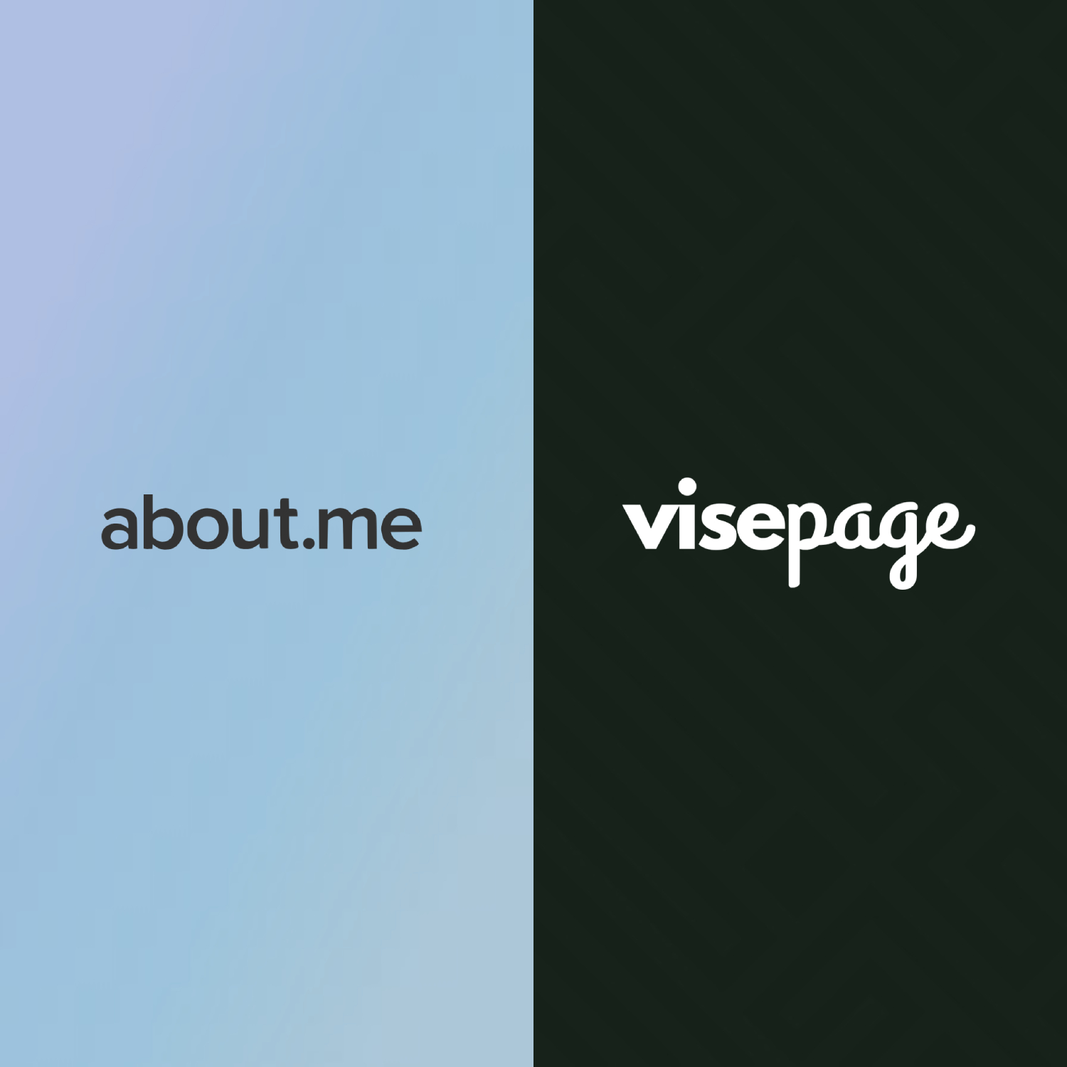 About.me bio page beside a VisePage structured services website